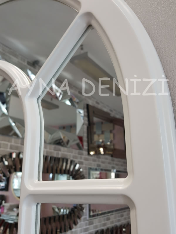 Bergamo Model Beyaz Renk Dekoratif Pencere Ayna-22