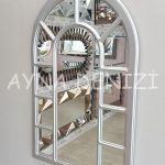 Bergamo Model Gümüş Renk Dekoratif Pencere Ayna-13
