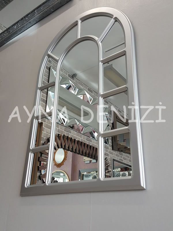 Bergamo Model Gümüş Renk Dekoratif Pencere Ayna-15