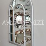 Bergamo Model Gümüş Renk Dekoratif Pencere Ayna-4