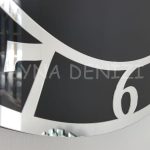 Silver Matris Black Model Gümüş Siyah Renk Dekoratif Aynalı Duvar Saati-19