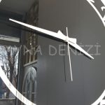 Silver Matris Black Model Gümüş Siyah Renk Dekoratif Aynalı Duvar Saati-23