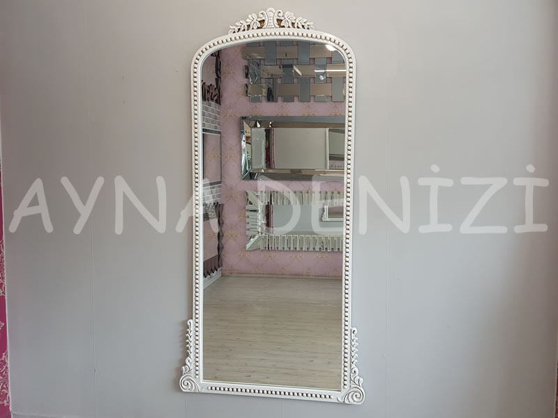 Sinyora Model Eskitme Beyaz Renk Boy Aynası
