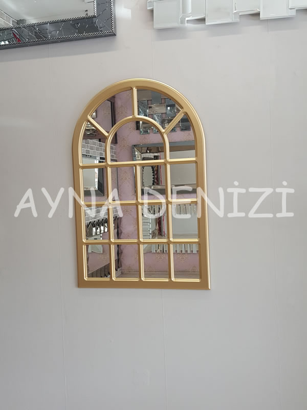 Ancona Model Altın Renk Dekoratif Pencere Ayna-11