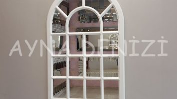 Ancona Model Beyaz Renk Dekoratif Pencere Ayna