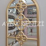 Jerez Model Altın Renk Dekoratif Pencere Ayna-2