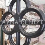 Jerez Model Siyah Renk Dekoratif Pencere Ayna-24