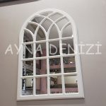 Messina Model Beyaz Renk Dekoratif Pencere Ayna-10
