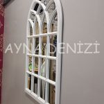 Messina Model Beyaz Renk Dekoratif Pencere Ayna-11