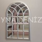 Messina Model Gümüş Renk Dekoratif Pencere Ayna-1