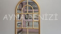 Parma Model Altın Renk Dekoratif Pencere Ayna