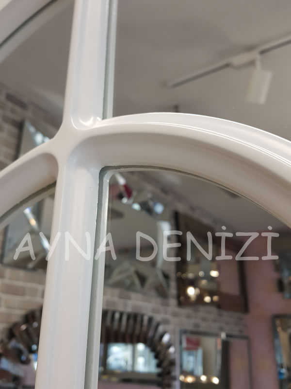 Parma Model Beyaz Renk Dekoratif Pencere Ayna-21