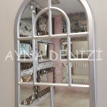 Parma Model Gümüş Renk Dekoratif Pencere Ayna-12