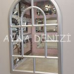 Parma Model Gümüş Renk Dekoratif Pencere Ayna-2