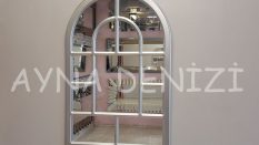 Parma Model Gümüş Renk Dekoratif Pencere Ayna