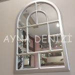 Parma Model Gümüş Renk Dekoratif Pencere Ayna-4