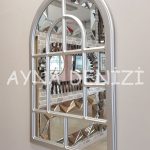 Parma Model Gümüş Renk Dekoratif Pencere Ayna-8