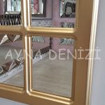 Paviya Model Altın Renk Dekoratif Pencere Ayna-16