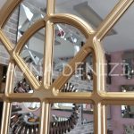 Paviya Model Altın Renk Dekoratif Pencere Ayna-19