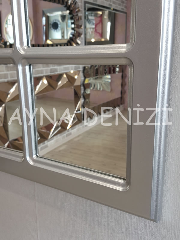 Savona Model Gümüş Renk Dekoratif Pencere Ayna-15