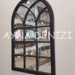 Savona Model Siyah Renk Dekoratif Pencere Ayna-14