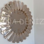 Güneş Loven Gold Model Altın Bronz Renk Dekoratif Aynalı Duvar Saati-1