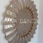 Güneş Loven Gold Model Altın Bronz Renk Dekoratif Aynalı Duvar Saati-2