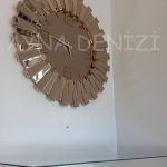 Güneş Loven Gold Model Altın Bronz Renk Dekoratif Aynalı Duvar Saati-9