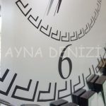 Güneş Retro Silver Model Siyah Gümüş Renk Dekoratif Aynalı Duvar Saati-14