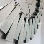 Güneş Retro Silver Model Siyah Gümüş Renk Dekoratif Aynalı Duvar Saati-16