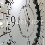 Güneş Retro Silver Model Siyah Gümüş Renk Dekoratif Aynalı Duvar Saati-22