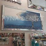 Luna Model Mozaik Aynalı Mavi Renk Ayna Çerçeveli Ağaç Tablo-5