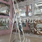 Sinyora Model Eskitme Beyaz Renk Ayaklı Boy Aynası-10