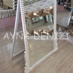 Sinyora Model Eskitme Beyaz Renk Ayaklı Boy Aynası-21