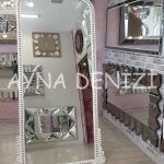 Sinyora Model Eskitme Beyaz Renk Ayaklı Boy Aynası-5