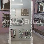 Sinyora Model Eskitme Beyaz Renk Ayaklı Boy Aynası-9