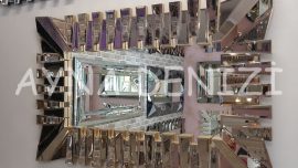 Akustik Gold Small Bronze Model Altın Bronz Renk Modern Ayna