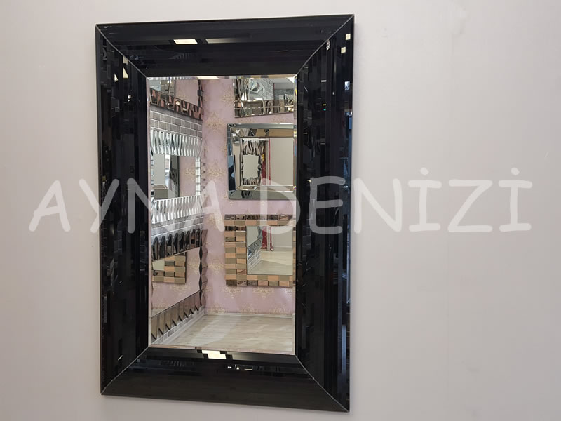 Çizgi Small Black Model Modern Ayna