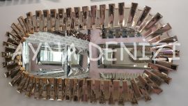 Güneş Piyano Gold Bronze Model Altın Bronz Renk Modern Ayna