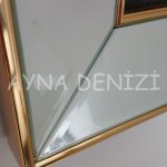İhlas Suresi Yazılı Model Altın Renk Ayna Çerçeveli Tablo-15