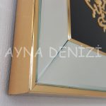 İhlas Suresi Yazılı Model Altın Renk Ayna Çerçeveli Tablo-18