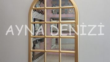 Fondi Model Altın Renk Dekoratif Pencere Ayna