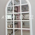 Fondi Model Beyaz Renk Dekoratif Pencere Ayna-11