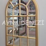 Latina Model Altın Renk Dekoratif Pencere Ayna-3