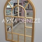 Latina Model Altın Renk Dekoratif Pencere Ayna-7