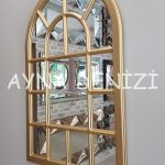 Latina Model Altın Renk Dekoratif Pencere Ayna-8