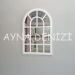 Latina Model Beyaz Renk Dekoratif Pencere Ayna-11