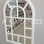 Latina Model Beyaz Renk Dekoratif Pencere Ayna-13