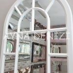 Latina Model Beyaz Renk Dekoratif Pencere Ayna-22