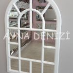 Latina Model Beyaz Renk Dekoratif Pencere Ayna-3